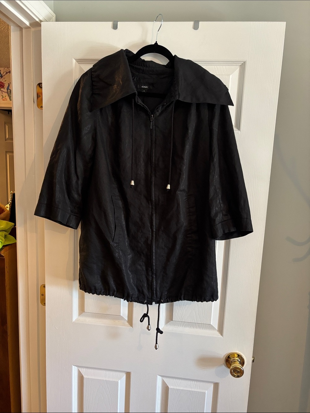Alfani Black Lightweight Zip-Front Utility Jacket